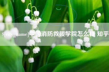 磐石中国消防救援学院怎么样 知乎