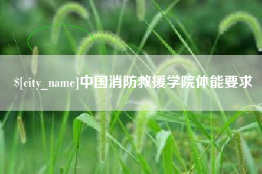 磐石中国消防救援学院体能要求
