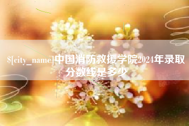 磐石中国消防救援学院2024年录取分数线是多少
