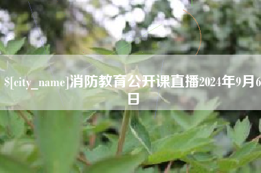 磐石消防教育公开课直播2024年9月6日