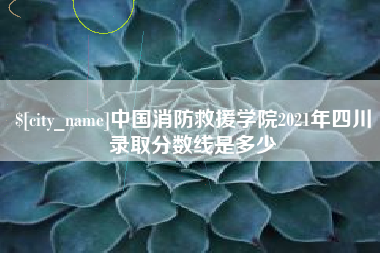 磐石中国消防救援学院2021年四川录取分数线是多少