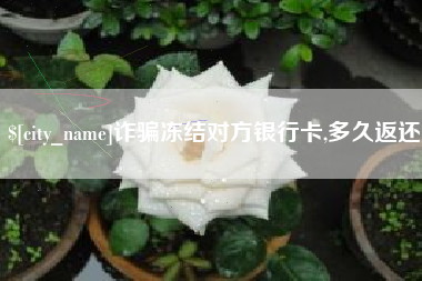 磐石诈骗冻结对方银行卡,多久返还