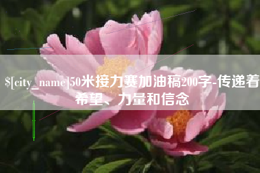 磐石50米接力赛加油稿200字-传递着希望、力量和信念