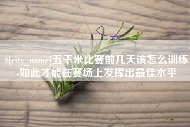 磐石五千米比赛前几天该怎么训练-如此才能在赛场上发挥出最佳水平