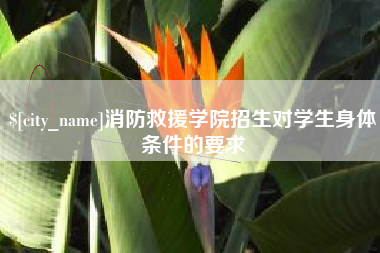 磐石消防救援学院招生对学生身体条件的要求