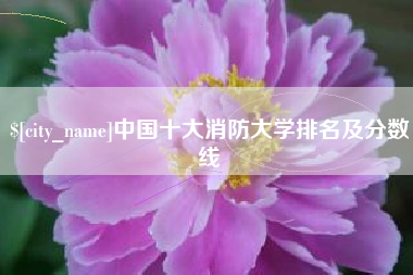 磐石中国十大消防大学排名及分数线