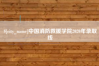 磐石中国消防救援学院2020年录取线