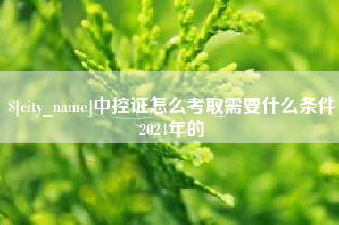 磐石中控证怎么考取需要什么条件2024年的