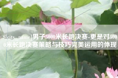 磐石男子5000米长跑决赛-更是对5000米长跑决赛策略与技巧完美运用的体现