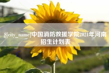 磐石中国消防救援学院2021年河南招生计划表