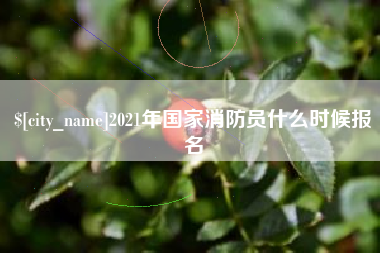 磐石2021年国家消防员什么时候报名