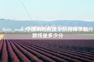 磐石中国消防救援学院河南录取分数线是多少分